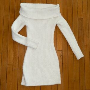 Wild Fable White Off-the-Shoulder Sweater Dress